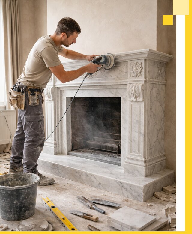 Изготовление и установка мраморных каминов в Димитровграде под ключ