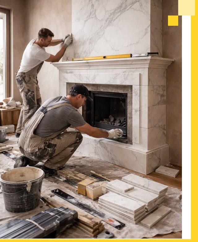 Отделка каминов в Димитровграде качественные облицовочные работы