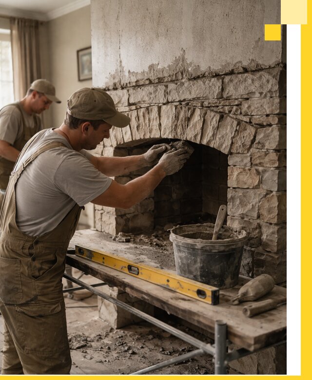 Изготовление каминов под ключ в Димитровграде, монтаж и отделка