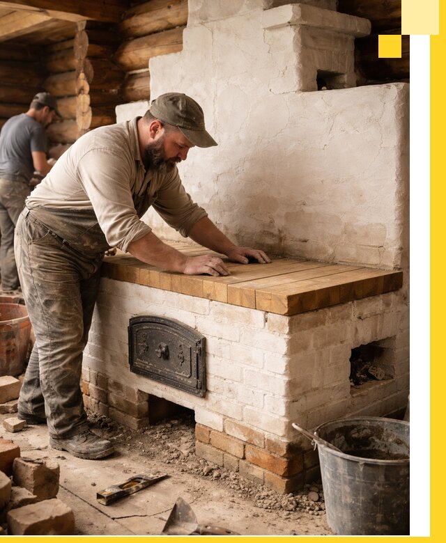 Проектирование и установка русской печи с лежанкой в Димитровграде