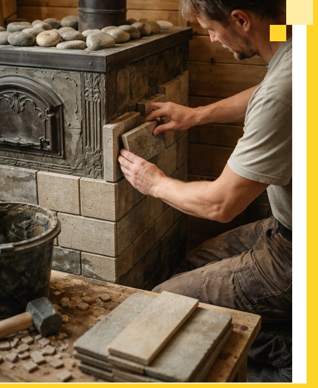 Облицовка банных печей в Димитровграде профессиональная отделка