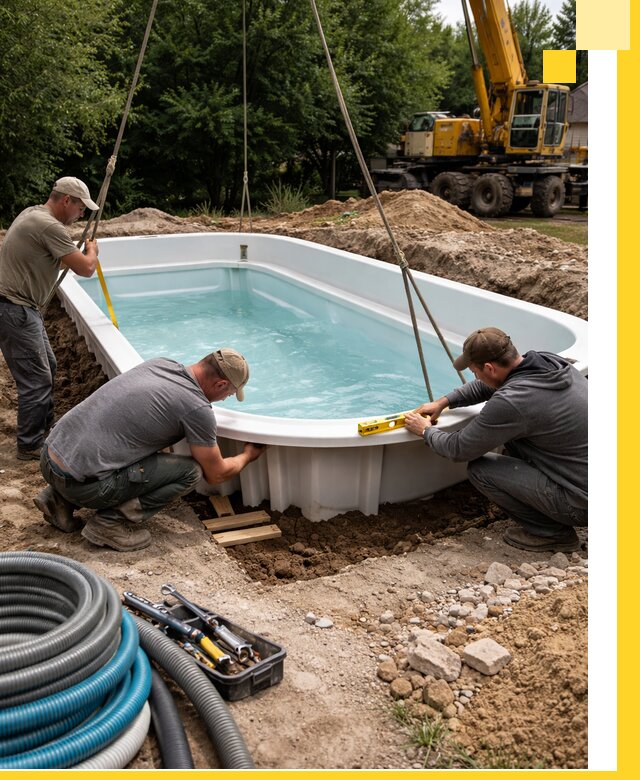 Установка и монтаж композитных бассейнов под ключ в Димитровграде