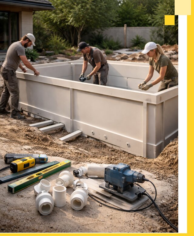 Установка полипропиленовых бассейнов под ключ в Димитровграде