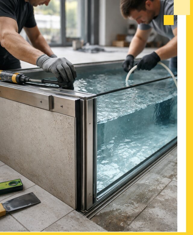 Проектирование и монтаж стеклянных бассейнов в Димитровграде