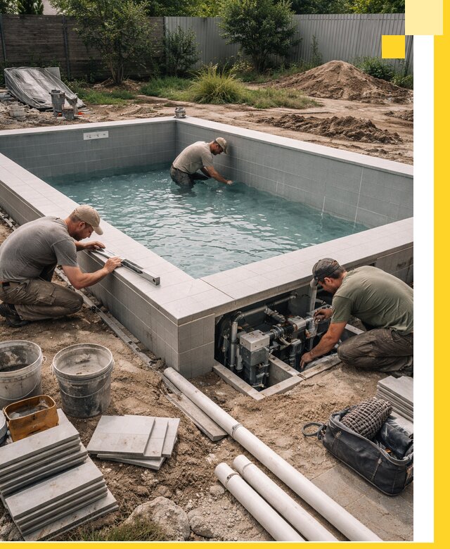 Строительство и монтаж бассейнов для дачи под ключ в Димитровграде