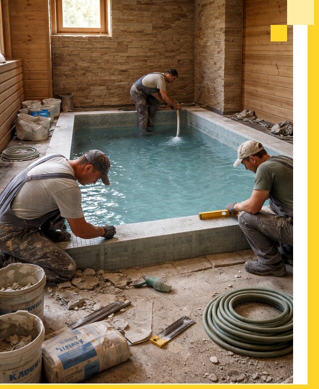 Проектирование и строительство бассейнов для бани в Димитровграде