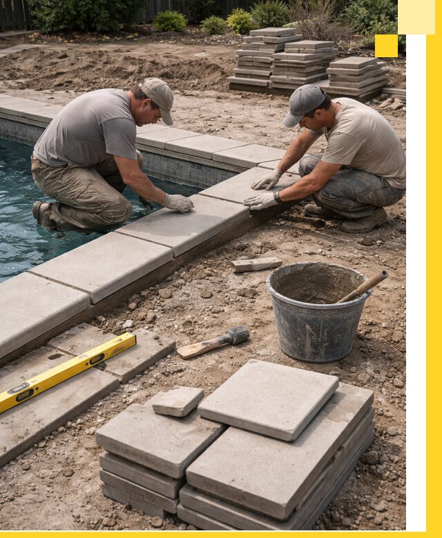 Установка и изготовление копингового камня для бассейнов в Димитровграде