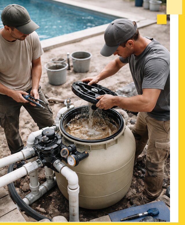 Установка и обслуживание песочных фильтров для бассейнов в Димитровграде
