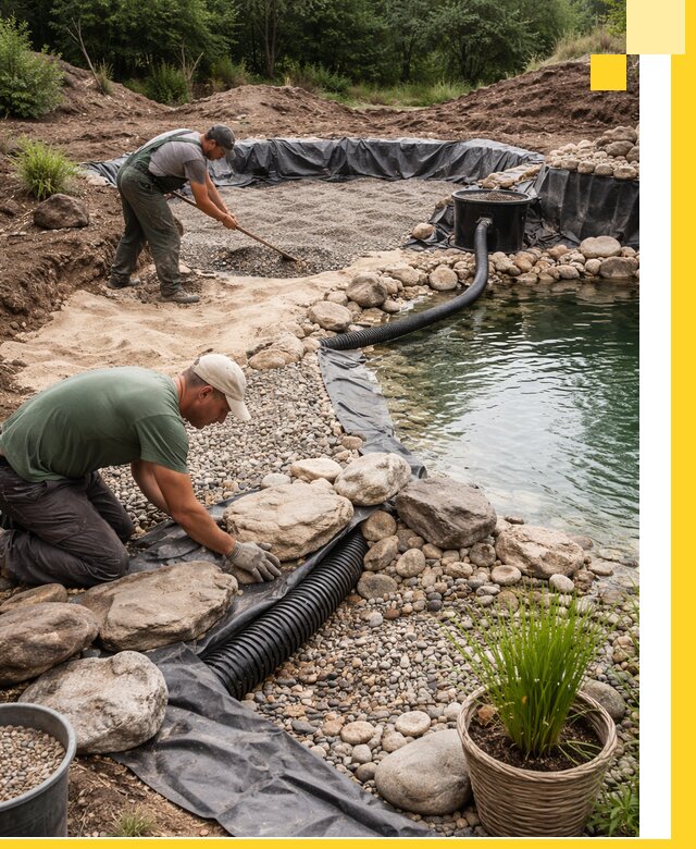 Строительство природных бассейнов и озер в Димитровграде под ключ