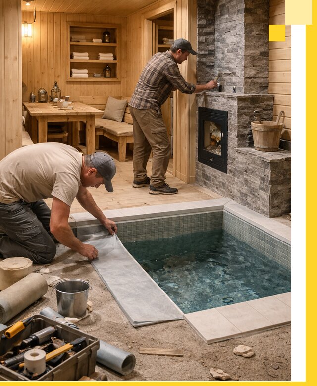 Строительство бань с комнатой отдыха под ключ в Димитровграде