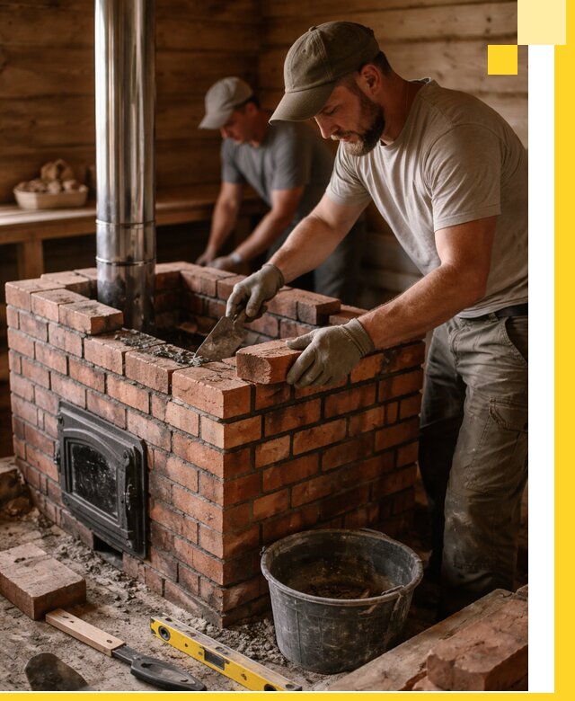 Кирпичные печи для бани под ключ в Димитровграде, проект и монтаж