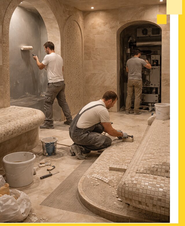 Строительство бани с хамамом и бассейном под ключ в Димитровграде