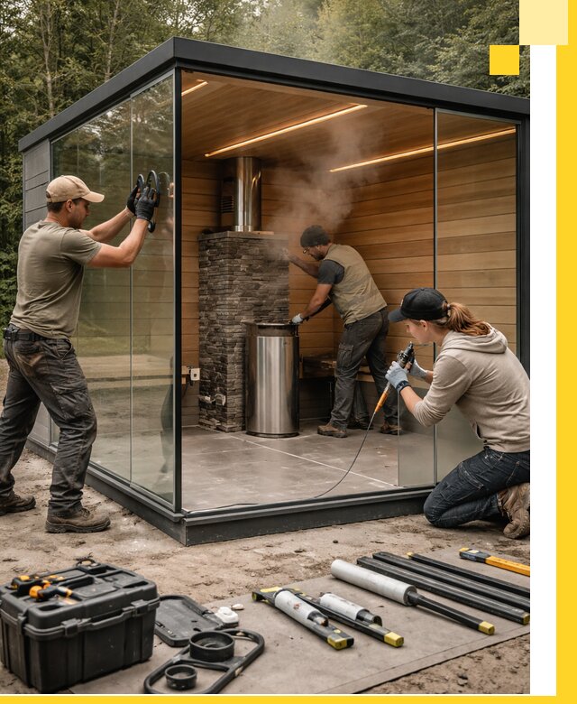 Проектирование и строительство стеклянных бань в Димитровграде