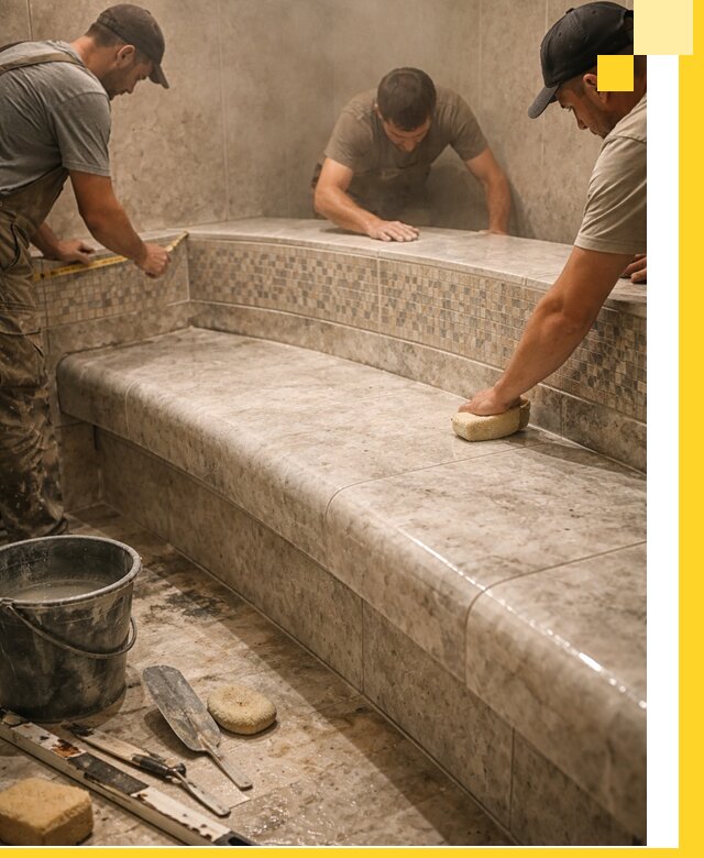 Изготовление и установка сидений для хамама в Димитровграде