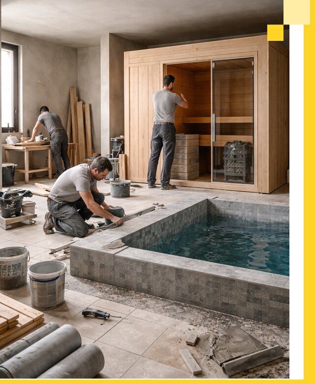 SPA зоны под ключ с бассейном сауной и печью в Димитровграде